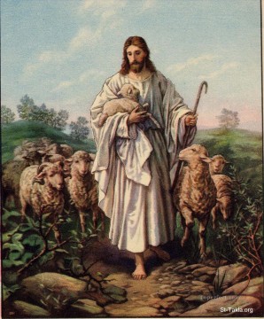 jesus Painting - Jesus the Good Shepherd 4 religious Christian